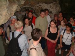 students in the catacombs