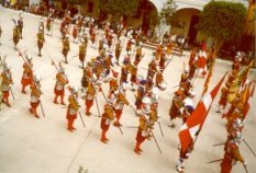 historical reenactment of the Knights on parade