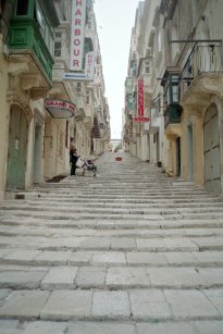 steep steps in Valletta